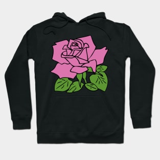 Pink Rose Print Hoodie